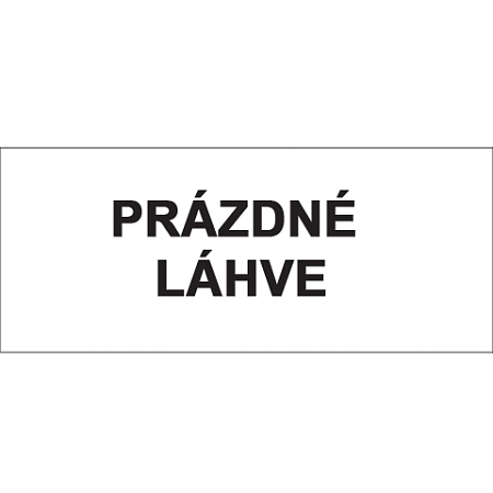 Značka Prázdné láhve, fólie, 62 × 148 mm
